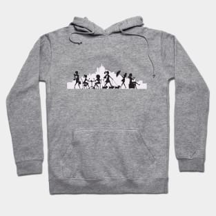 Walking women silhouettes in Paris Hoodie